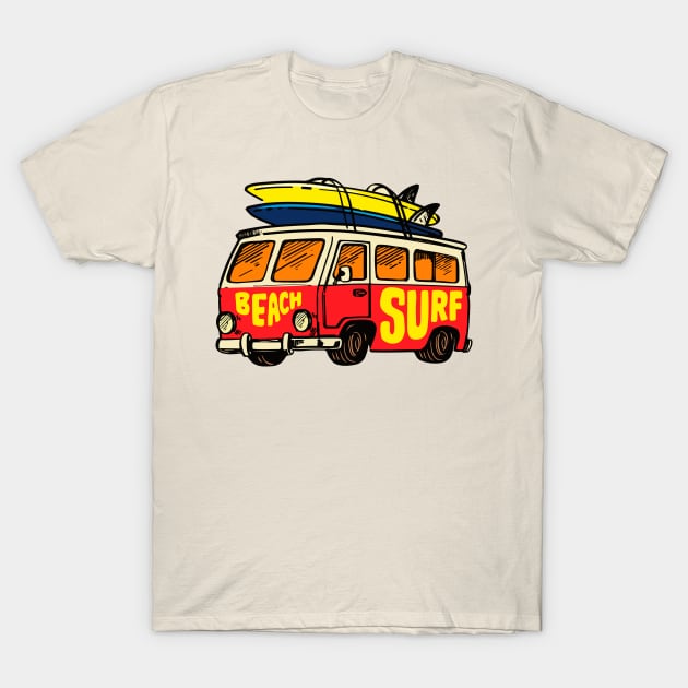 Beach Surf T-Shirt by timegraf